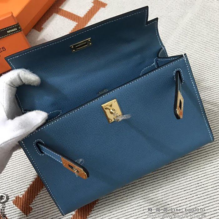 HERMES愛馬仕 凱莉包 mini kelly一代 中蘭epsom皮 夏天首選手包款 可手提肩背  Ama1329